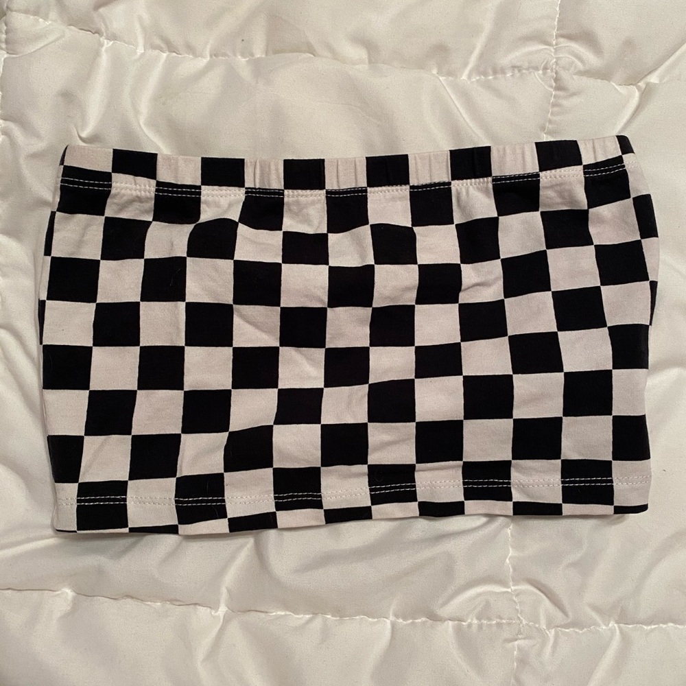 Forever 21 Checkered Strapless Top